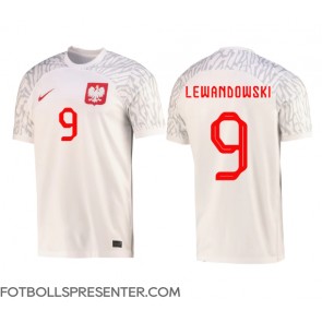 Polen Robert Lewandowski #9 Hemma Matchtröja VM 2022 Kortärmad